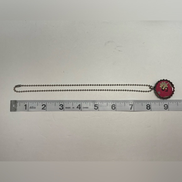 Cute Red Bottlecap “S” Initial Neckace - Picture 3 of 3